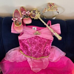 Aurora Costume bundle with accessories Sz 5/6 (shoes are a 12)